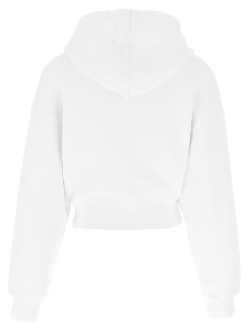 'Embr Script Type' cropped hoodie OWBB056F24FLE00301100110 OFF-WHITE White