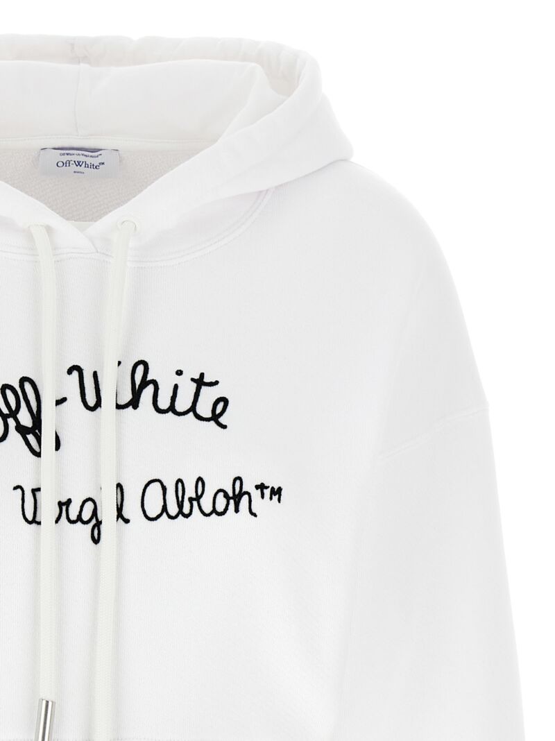 'Embr Script Type' cropped hoodie Woman OFF-WHITE White