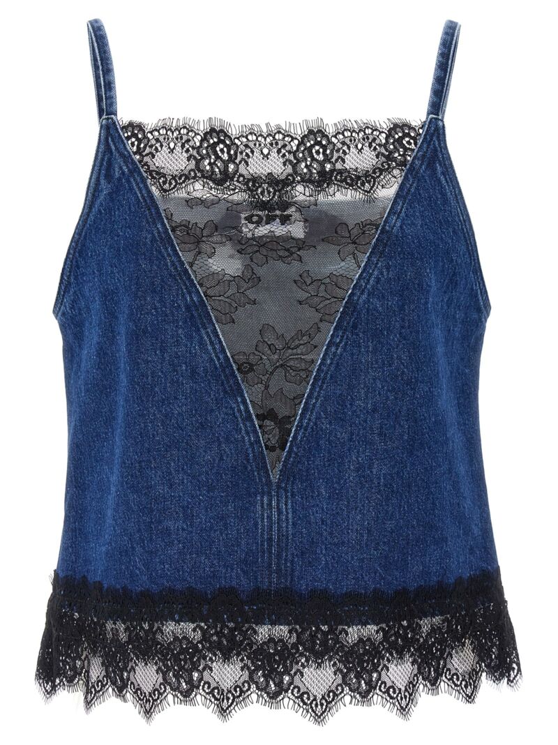 'Lace 20's Slip' top OFF-WHITE Blue