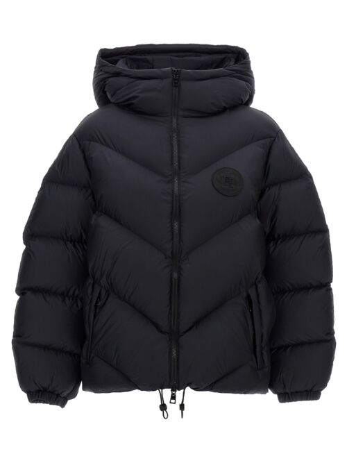 Logo embroidery short down jacket ELISABETTA FRANCHI Black