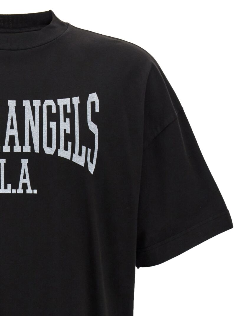 'College Classic' T-shirt Man PALM ANGELS White/Black