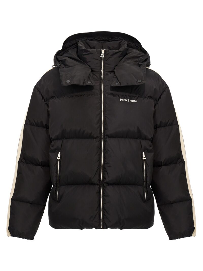 'Hooded Track Down' down jacket PALM ANGELS White/Black