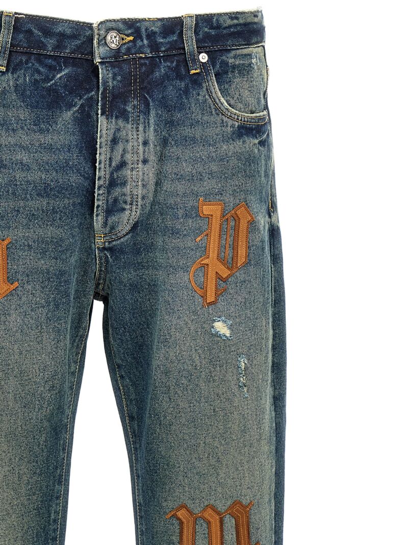 'Patch Logo' jeans Man PALM ANGELS Blue