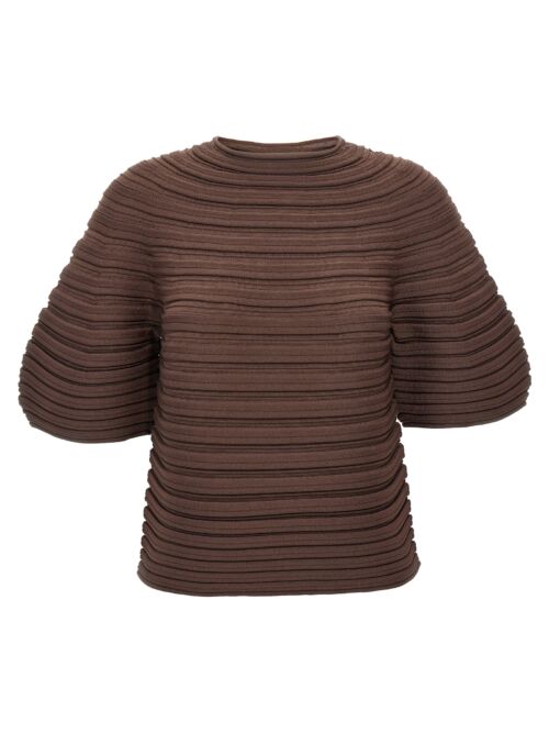 'Mushroom Knit' T-shirt PLEATS PLEASE ISSEY MIYAKE Brown