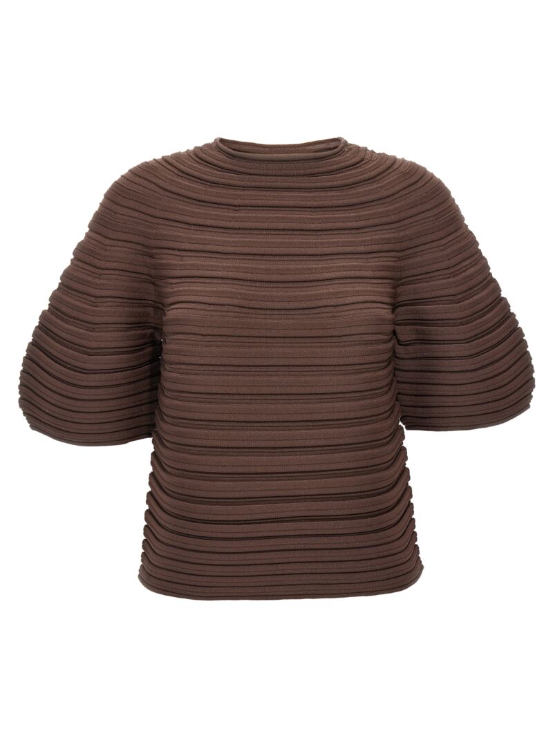 'Mushroom Knit' T-shirt PLEATS PLEASE ISSEY MIYAKE Brown