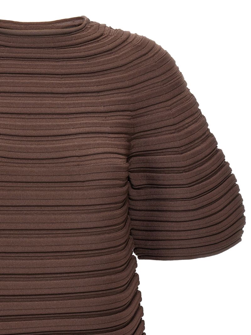 'Mushroom Knit' T-shirt Woman PLEATS PLEASE ISSEY MIYAKE Brown