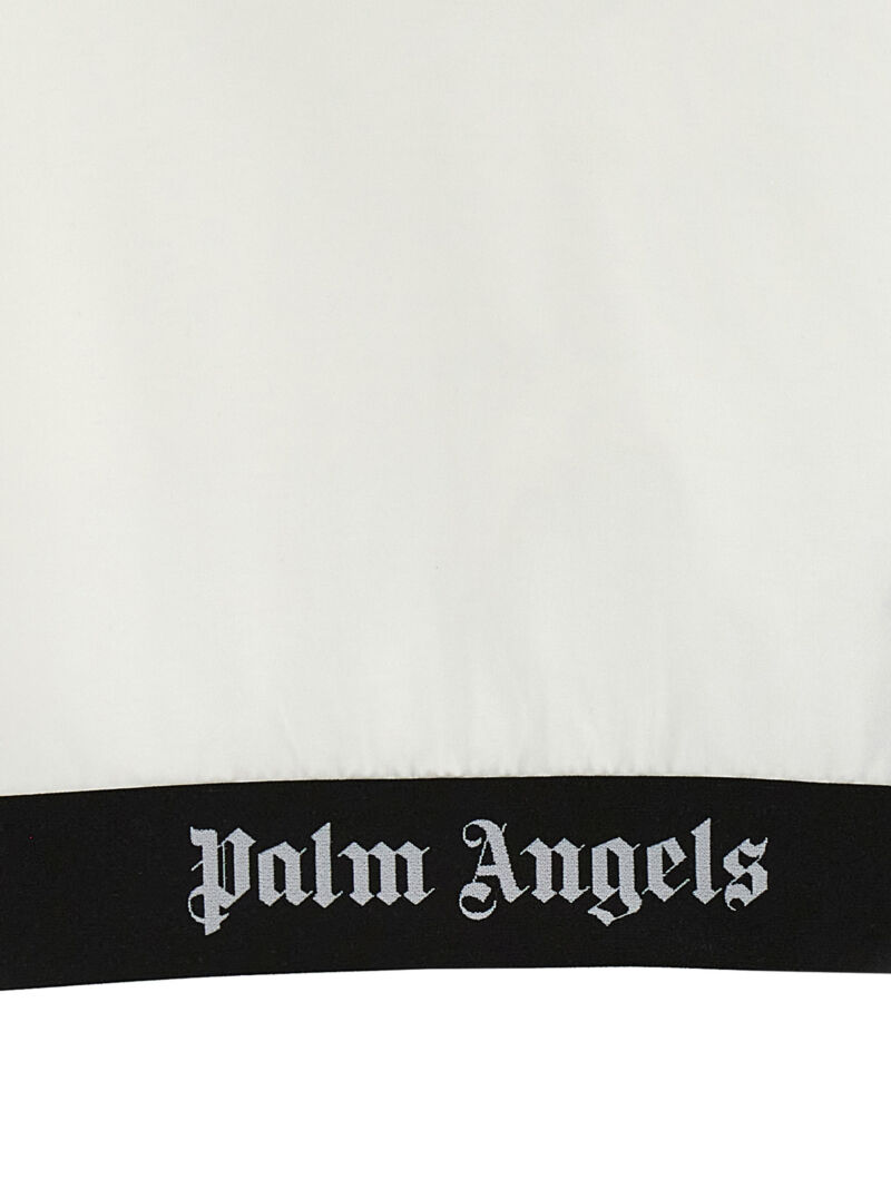 'Classic Logo Tape' cropped T-shirt 100% cotton PALM ANGELS White/Black