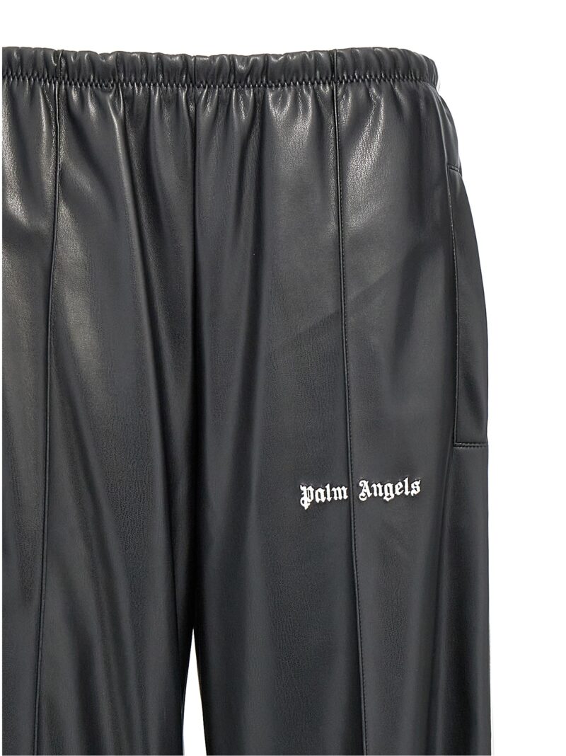 'Leather Effect Track Loose' pants Woman PALM ANGELS White/Black