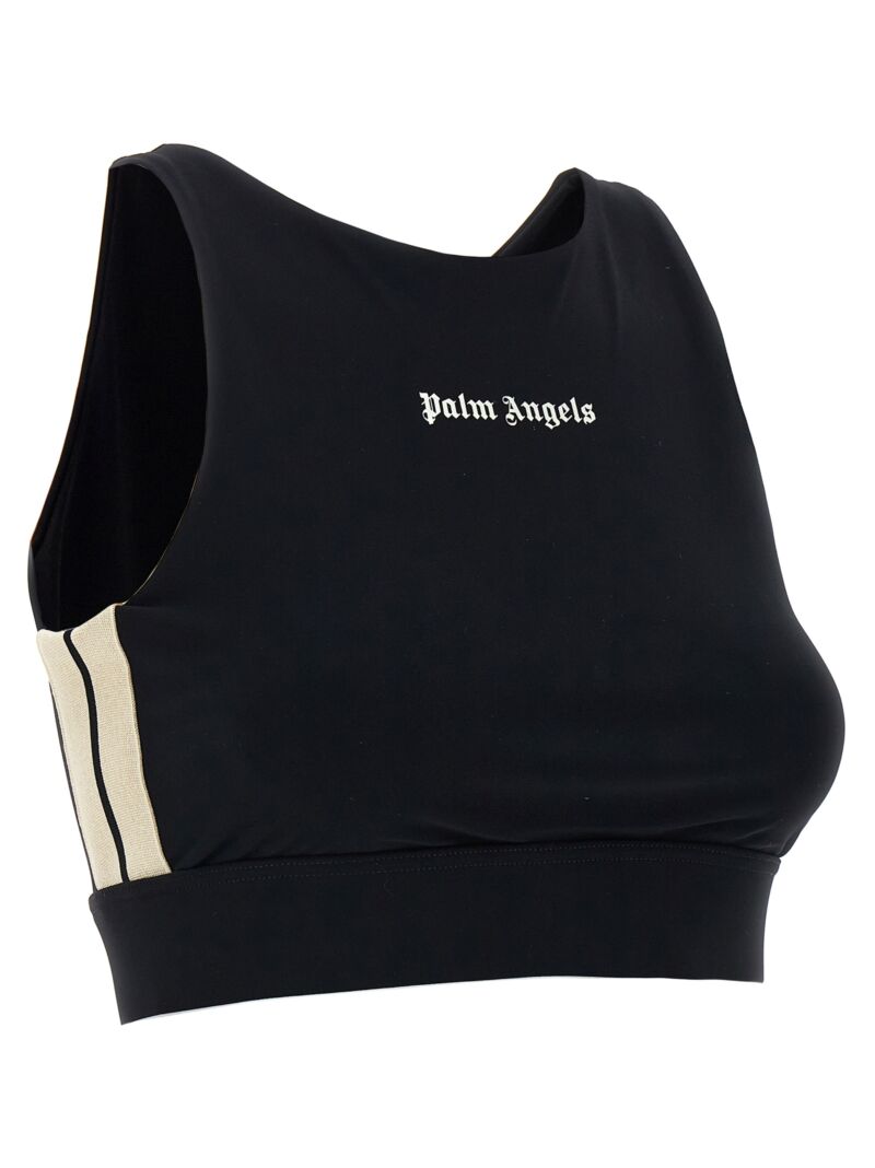 'B Training' sporty top Woman PALM ANGELS White/Black