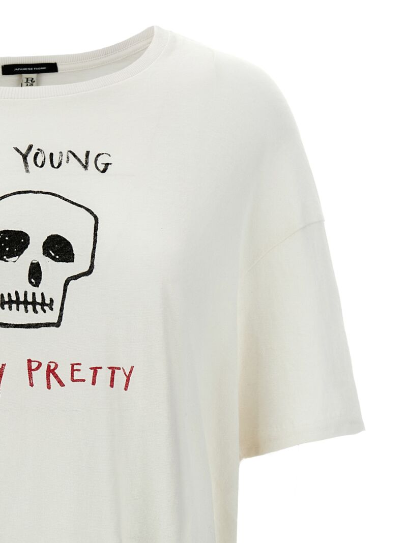 'Die Young Stay Pretty' T-shirt Woman R13 White