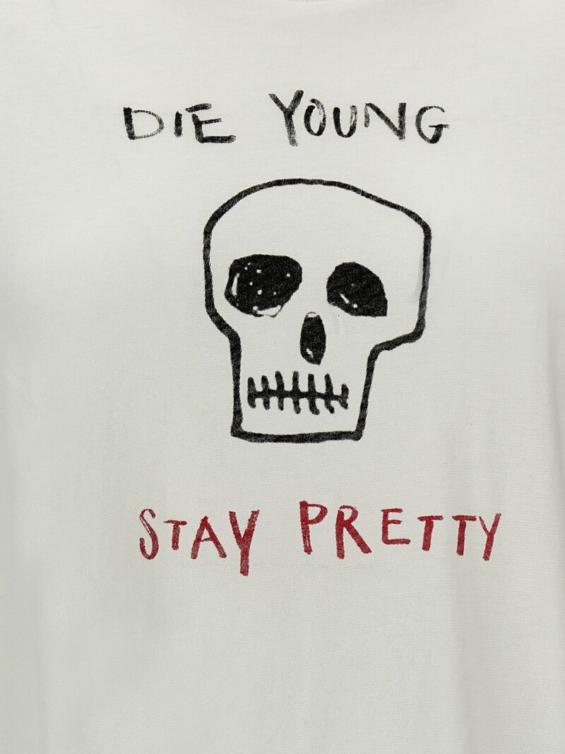 'Die Young Stay Pretty' T-shirt 95% cotton 5% cachemire R13 White