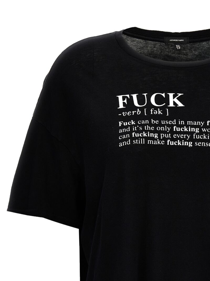 'Fuck' T-shirt Woman R13 White/Black