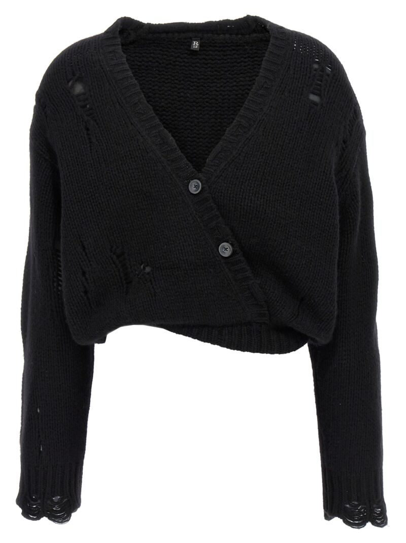 'Crossover Distressed' cardigan R13 Black