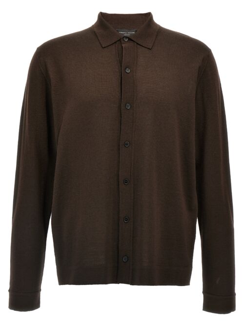 Knitted shirt ROBERTO COLLINA Brown