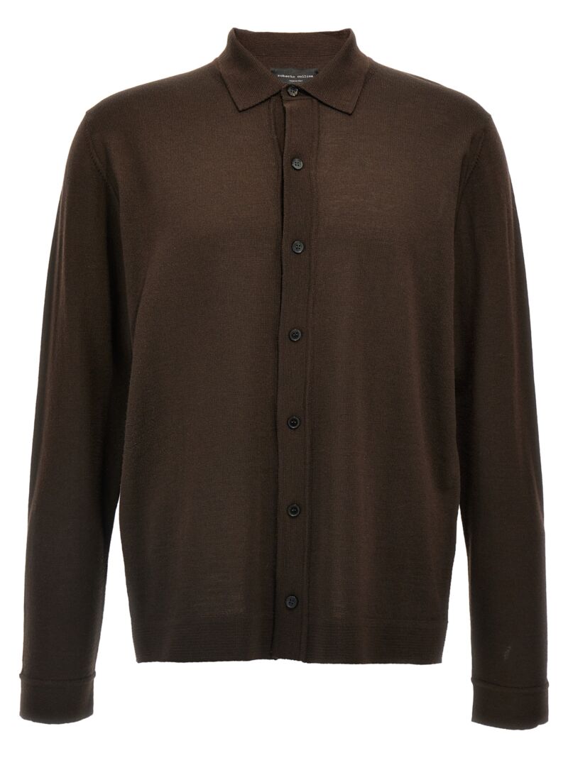 Knitted shirt ROBERTO COLLINA Brown