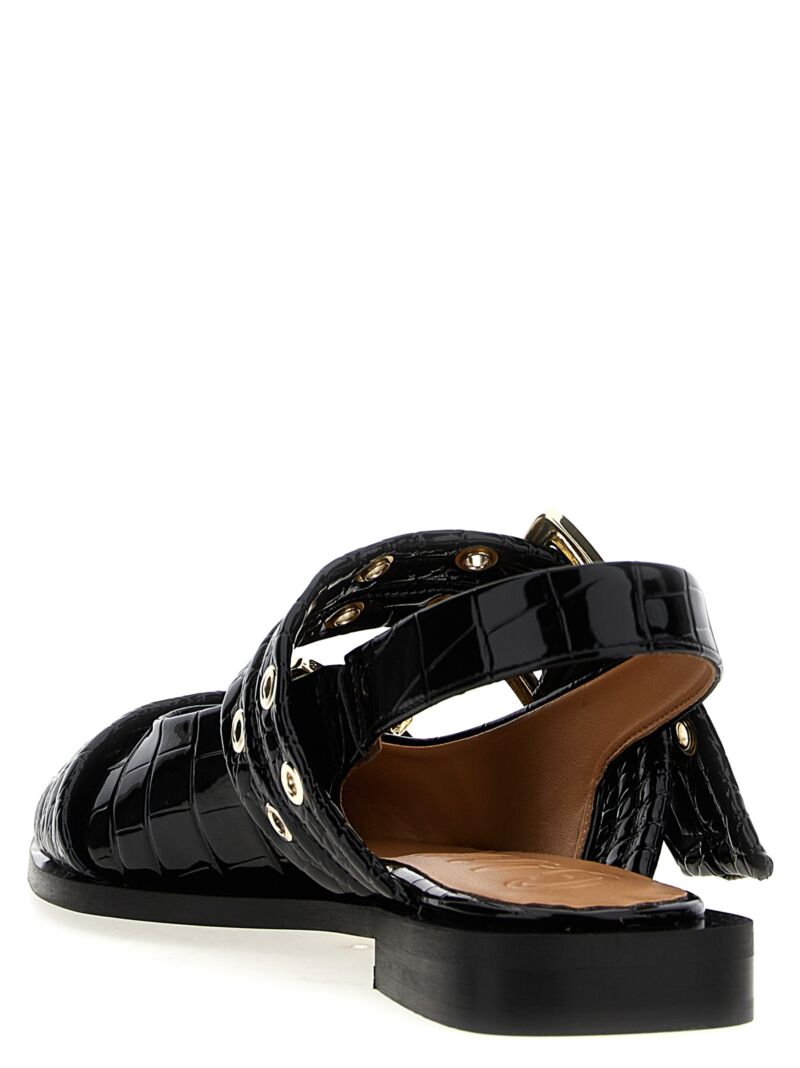 'Wide Belt Buckle' ballet flats Woman GANNI Black