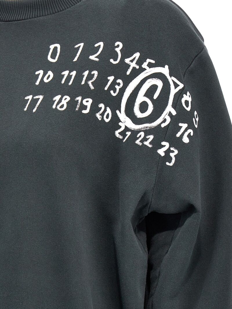 Logo print sweatshirt 100% cotton MM6 MAISON MARGIELA Black