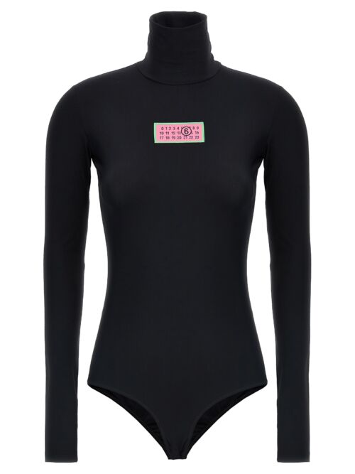 Logo label bodysuit MM6 MAISON MARGIELA Black