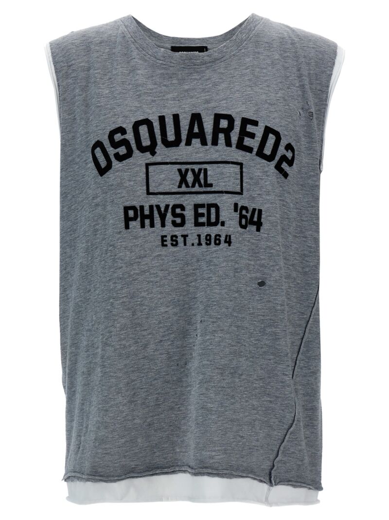 Flocked logo tank top DSQUARED2 Gray