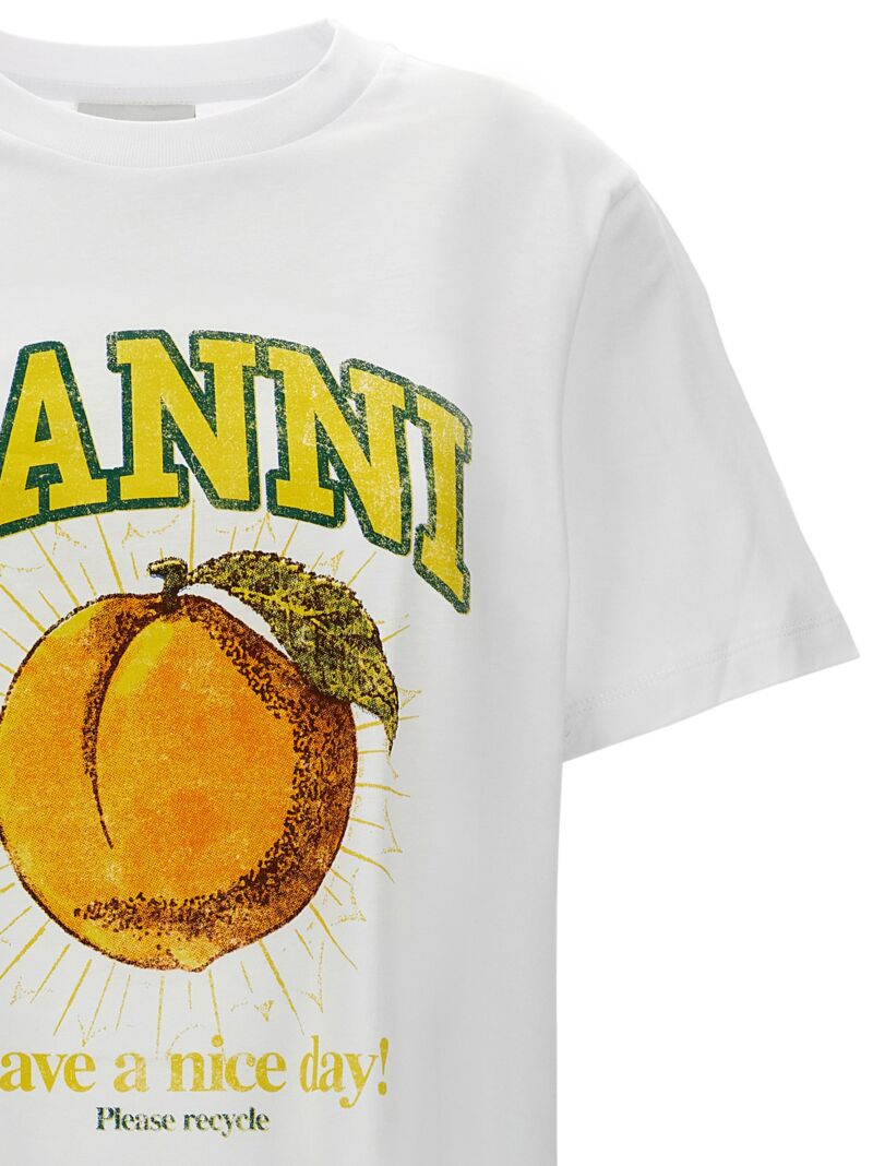 'Peach' T-shirt Woman GANNI White