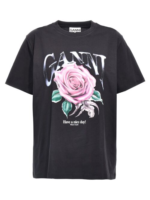 'Rose' T-shirt GANNI Black