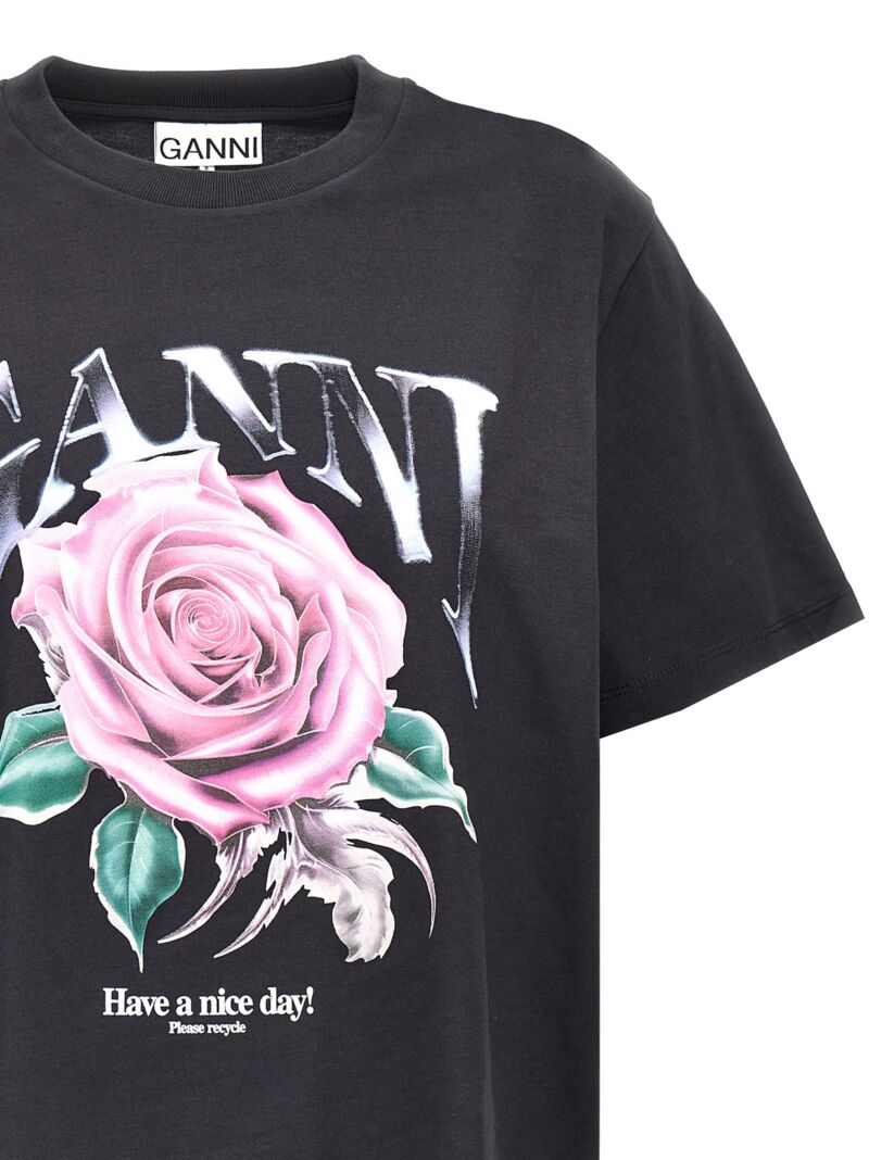 'Rose' T-shirt Woman GANNI Black