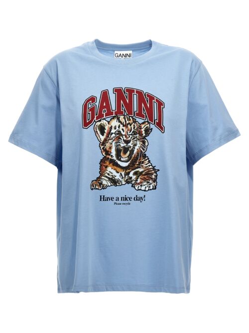 'Tiger' T-shirt GANNI Blue