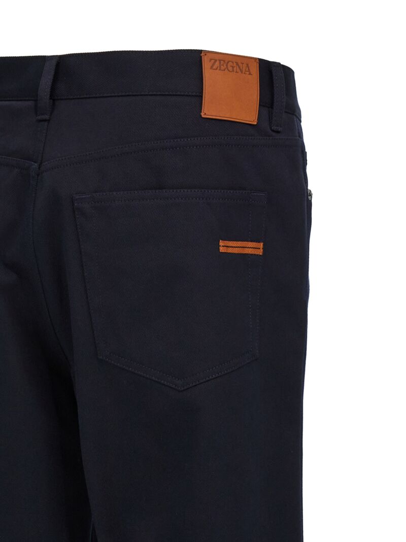 Canvas pants 96% cotton 4% cashmere ZEGNA Blue