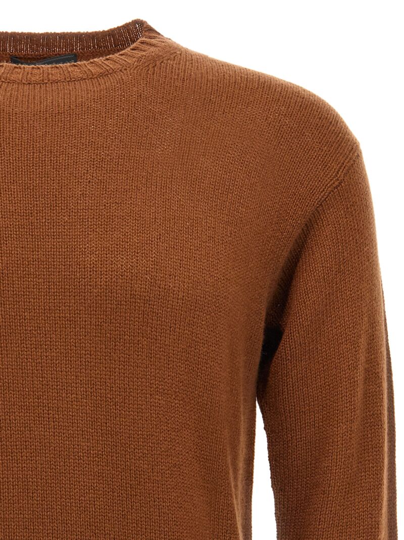 Logo cashmere sweater Man PRADA Brown