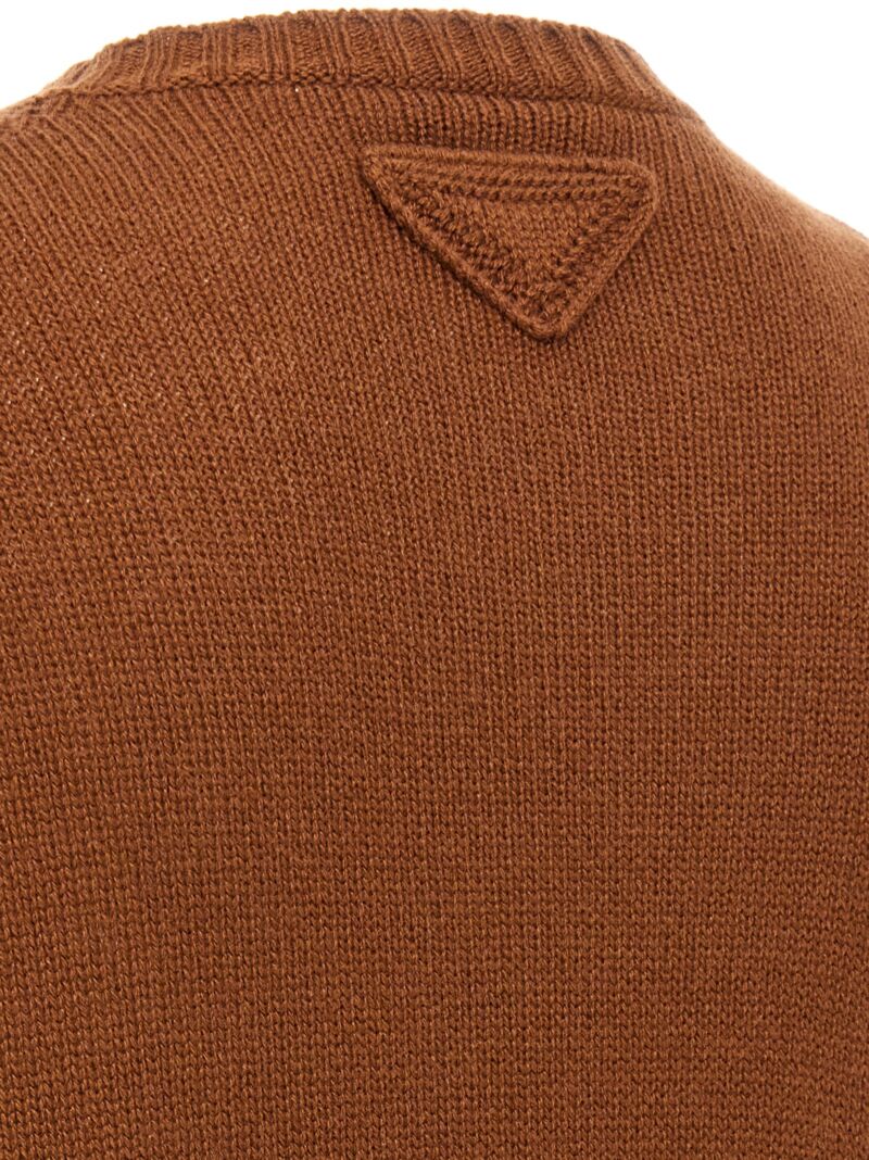 Logo cashmere sweater 100% cashmere PRADA Brown