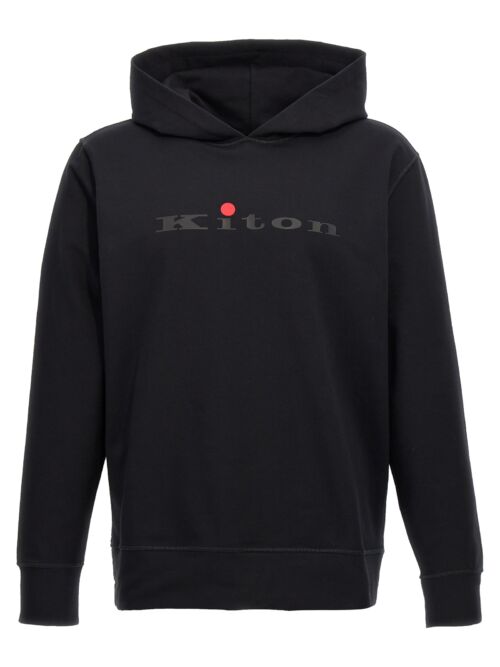 Logo print hoodie KITON Black