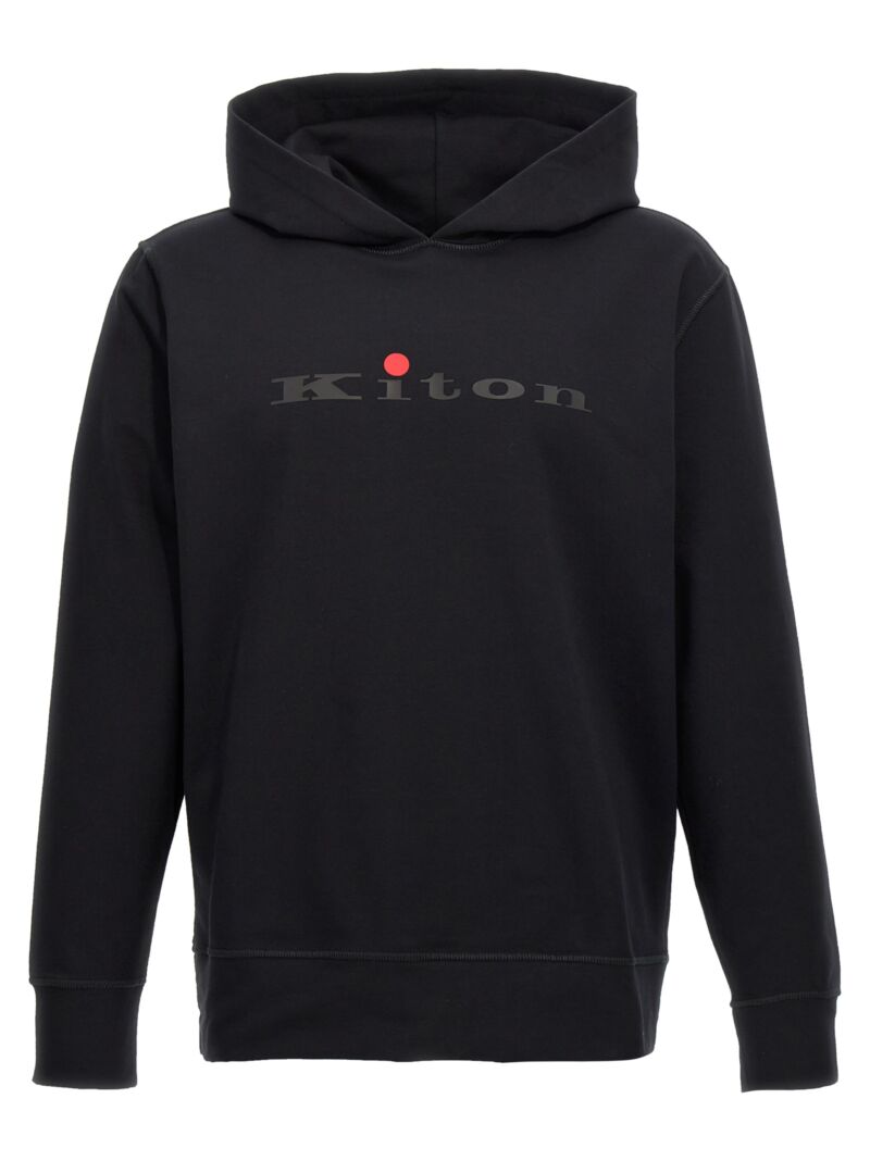 Logo print hoodie KITON Black