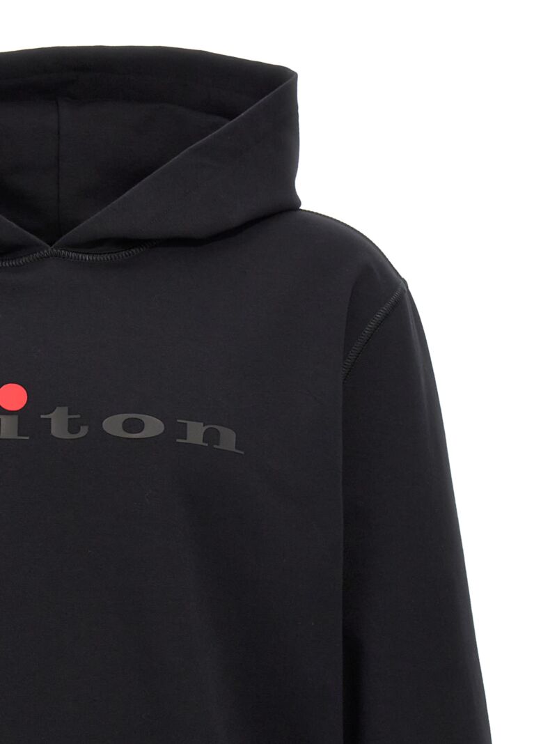 Logo print hoodie Man KITON Black