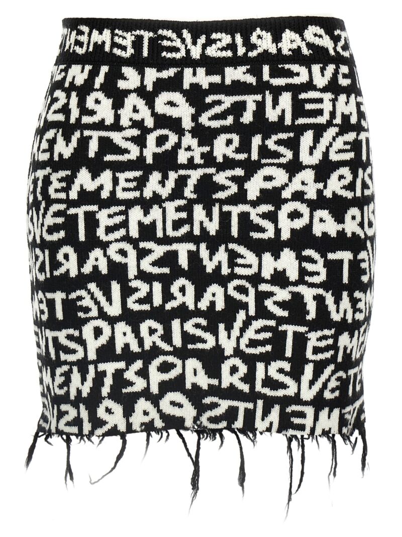 'Vetements Paris Monogram Mini' skirt VETEMENTS White/Black