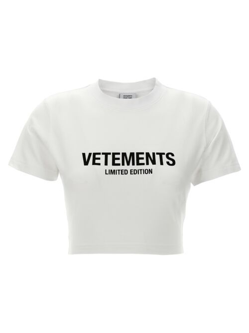 'Limited Edition Logo' cropped T-shirt VETEMENTS White