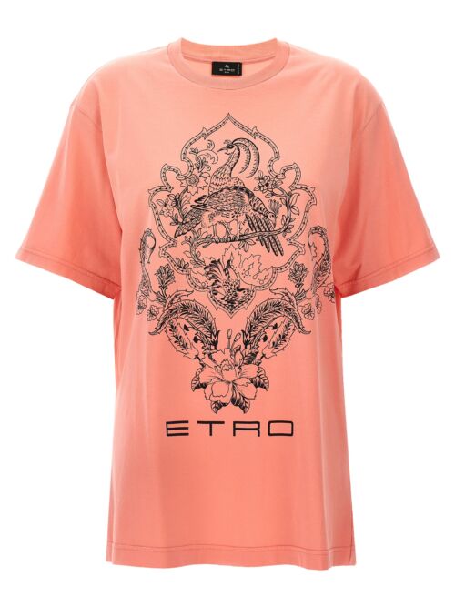 Logo print T-shirt ETRO Pink