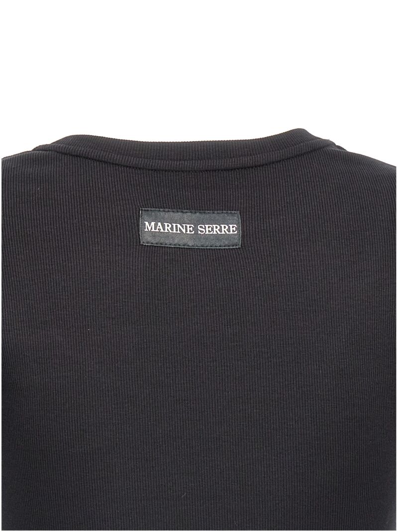 'Moon Logo' cropped T-shirt 100% cotton MARINE SERRE Black