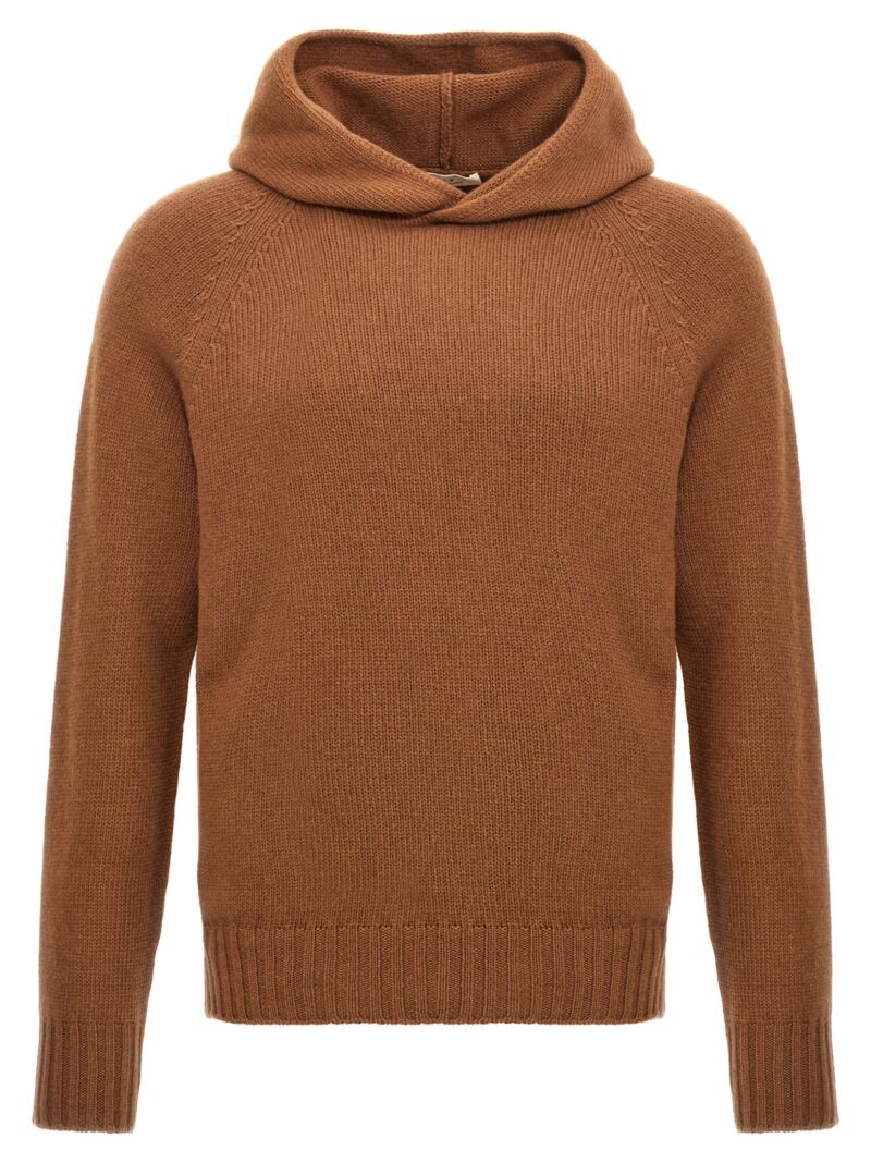 Wool hooded sweater MA'RY'YA Brown