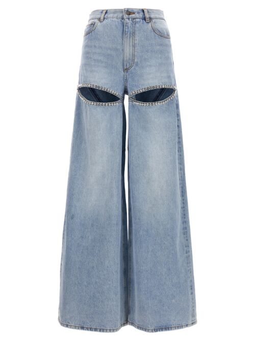 Jeans 'Wide Leg Crystal Slit' AREA Light Blue