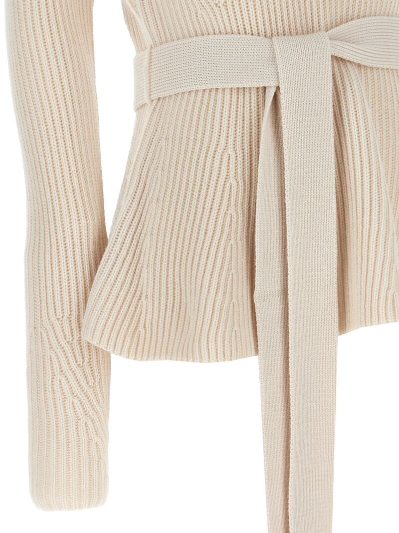 'Illustration Peplum' sweater 100% merino wool ZIMMERMANN Beige