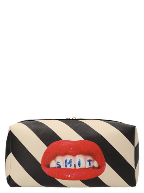 Seletti x Toiletpaper 'Regimental Shit’ beauty bag SELETTI White/Black