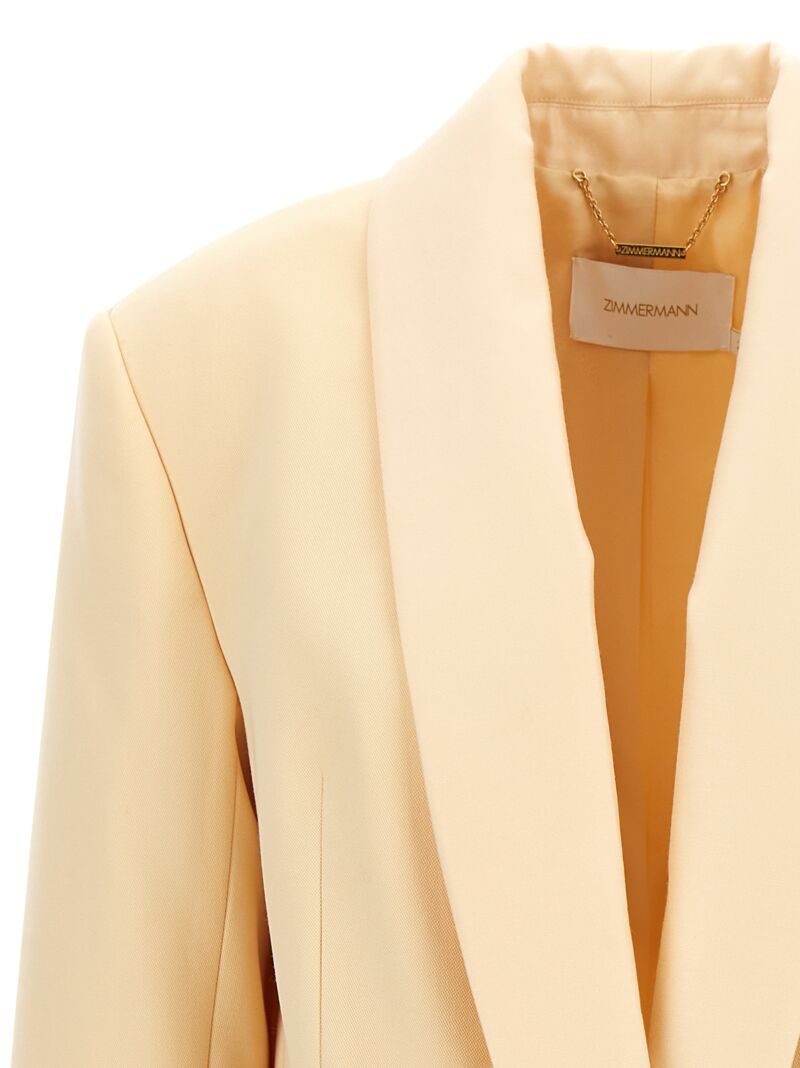 'Illustration Shawl Tux Jacket' blazer Woman ZIMMERMANN Beige