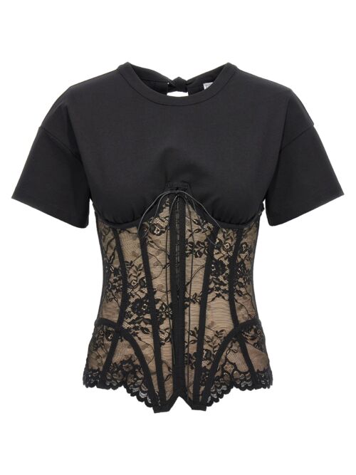 Lace bodice insert top GIUSEPPE DI MORABITO Black