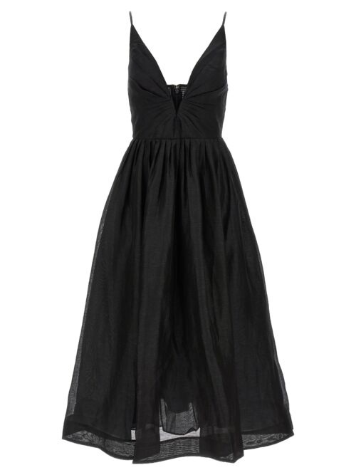 'Illustration V Neck Midi' dress ZIMMERMANN Black