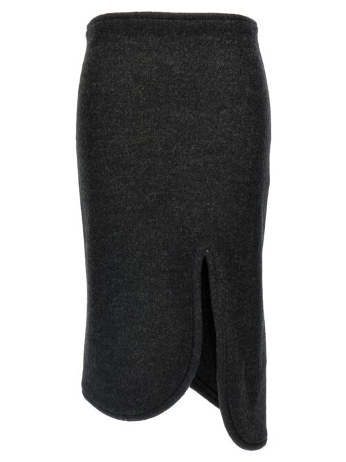 'Padded Tube Detail' skirt VICTORIA BECKHAM Gray