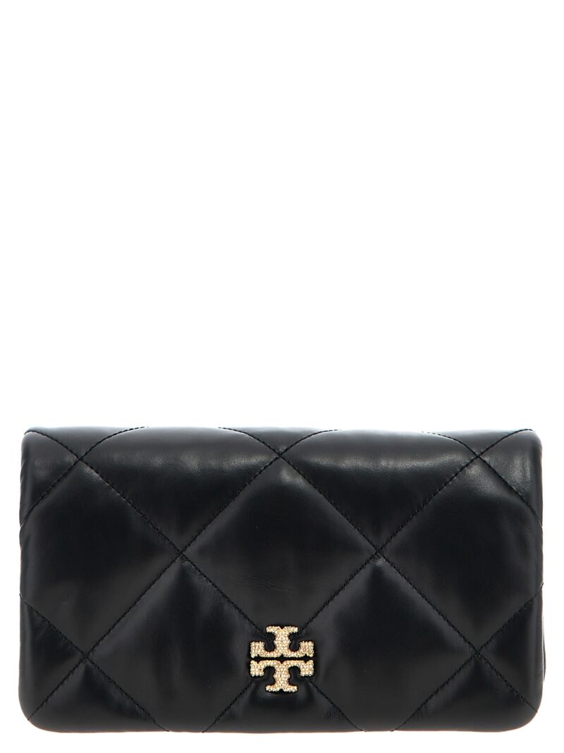 'Kira Pave Lobo Diamond Quilt' clutch TORY BURCH Black