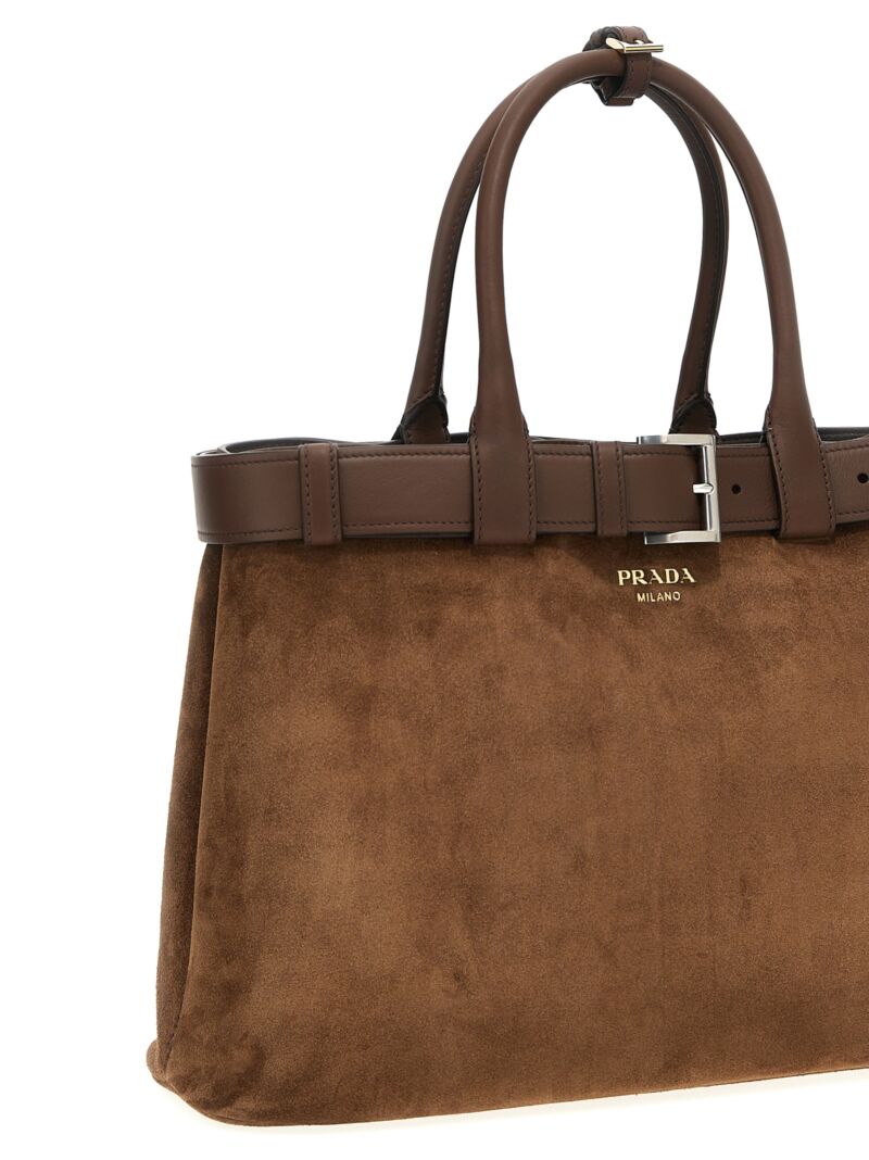 'Prada Buckle Large' handbag Woman PRADA Brown