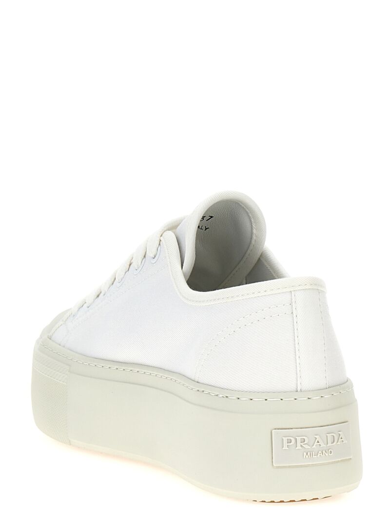 Logo canvas sneakers Woman PRADA White