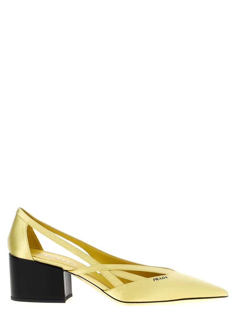 Cut out pumps PRADA Yellow