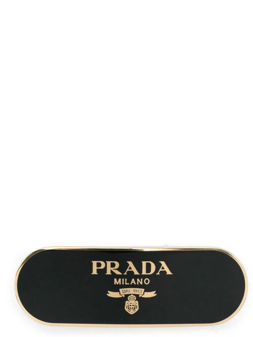 Logo hair clip PRADA Black